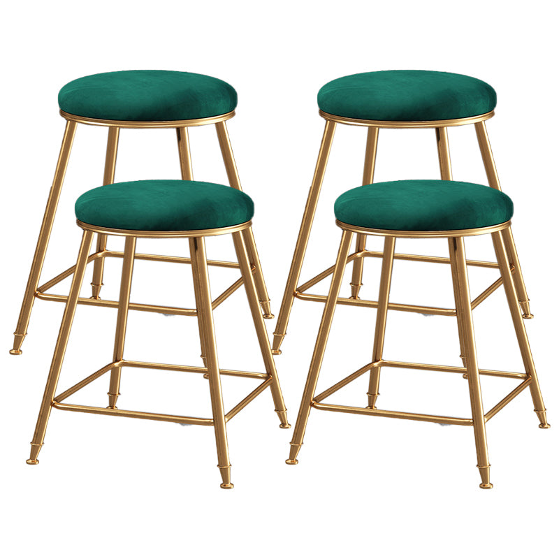 Restaurant Stackable Backless Stool Matte Finish Velvet Bar Stool