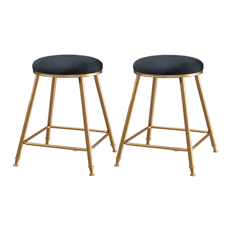 Restaurant Stackable Backless Stool Matte Finish Velvet Bar Stool
