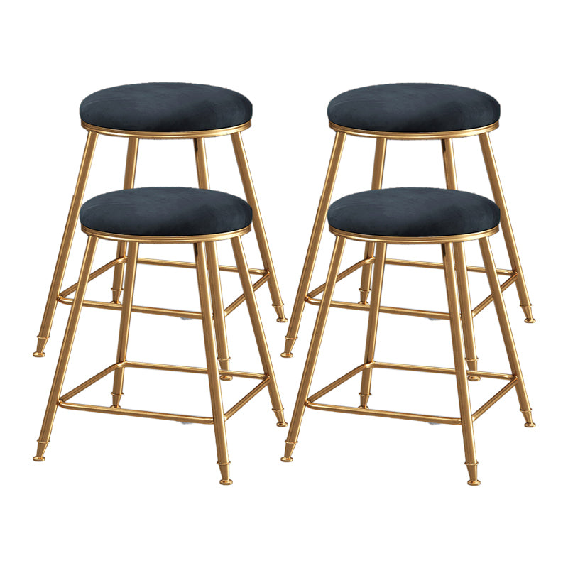 Restaurant Stackable Backless Stool Matte Finish Velvet Bar Stool