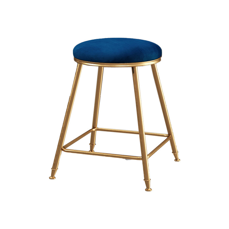 Restaurant Stackable Backless Stool Matte Finish Velvet Bar Stool
