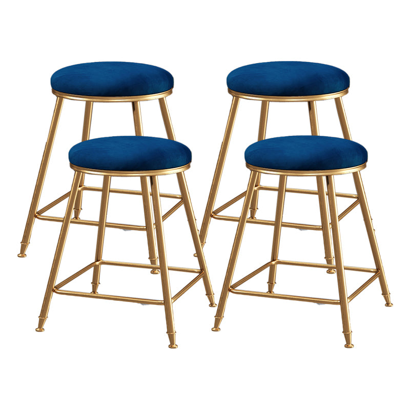 Restaurant Stackable Backless Stool Matte Finish Velvet Bar Stool