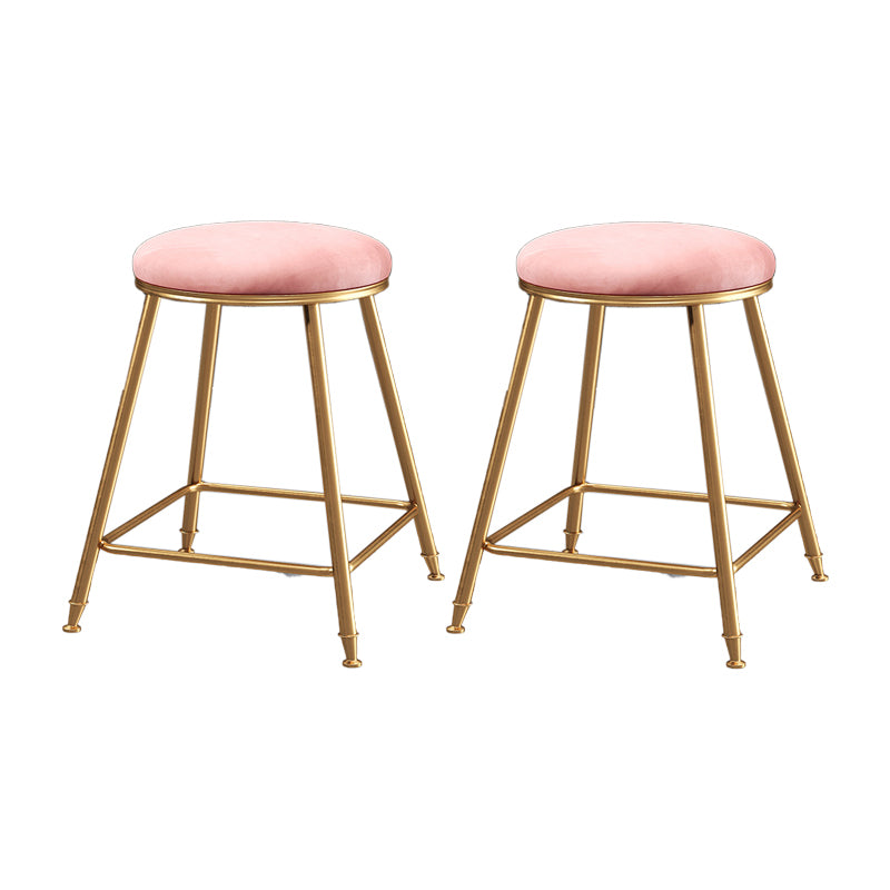 Restaurant Stackable Backless Stool Matte Finish Velvet Bar Stool