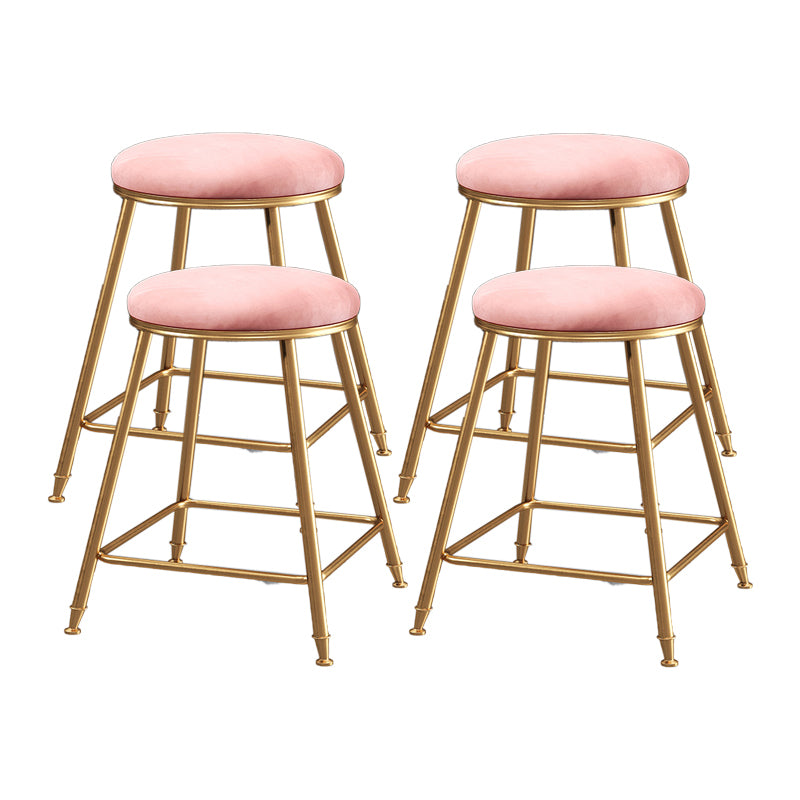 Restaurant Stackable Backless Stool Matte Finish Velvet Bar Stool