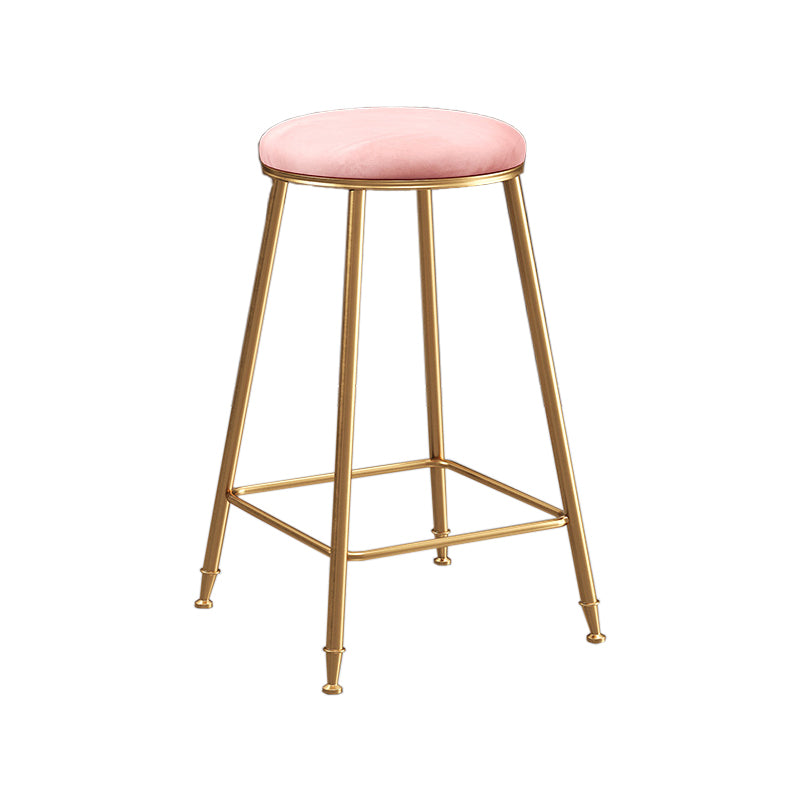 Restaurant Stackable Backless Stool Matte Finish Velvet Bar Stool
