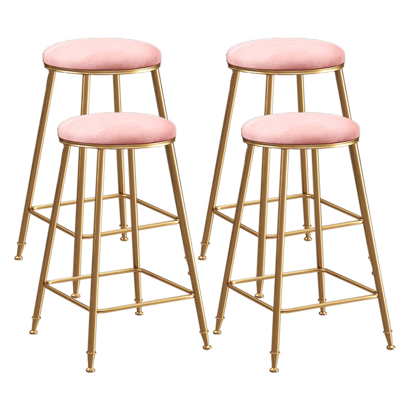 Restaurant Stackable Backless Stool Matte Finish Velvet Bar Stool