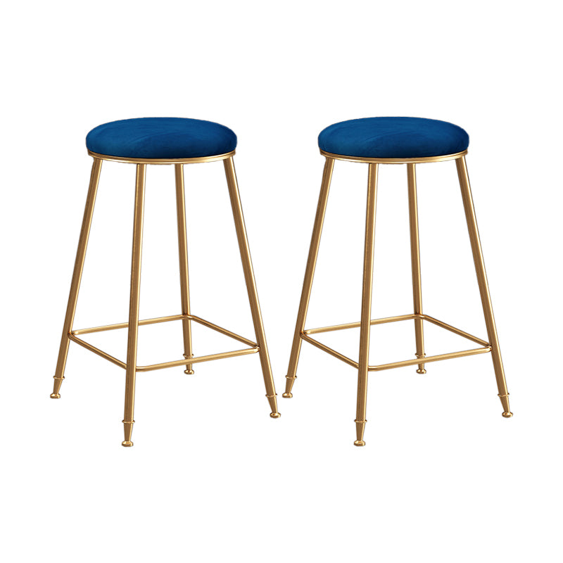 Restaurant Stackable Backless Stool Matte Finish Velvet Bar Stool