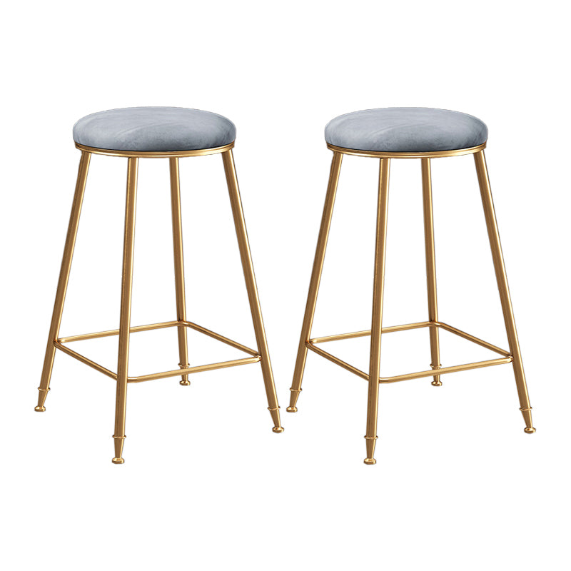 Restaurant Stackable Backless Stool Matte Finish Velvet Bar Stool