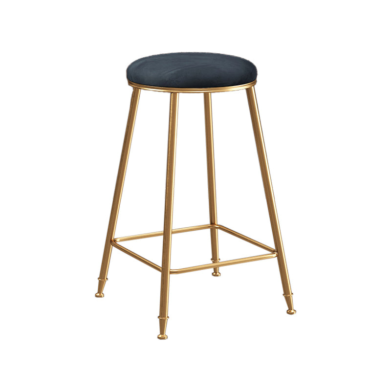 Restaurant Stackable Backless Stool Matte Finish Velvet Bar Stool