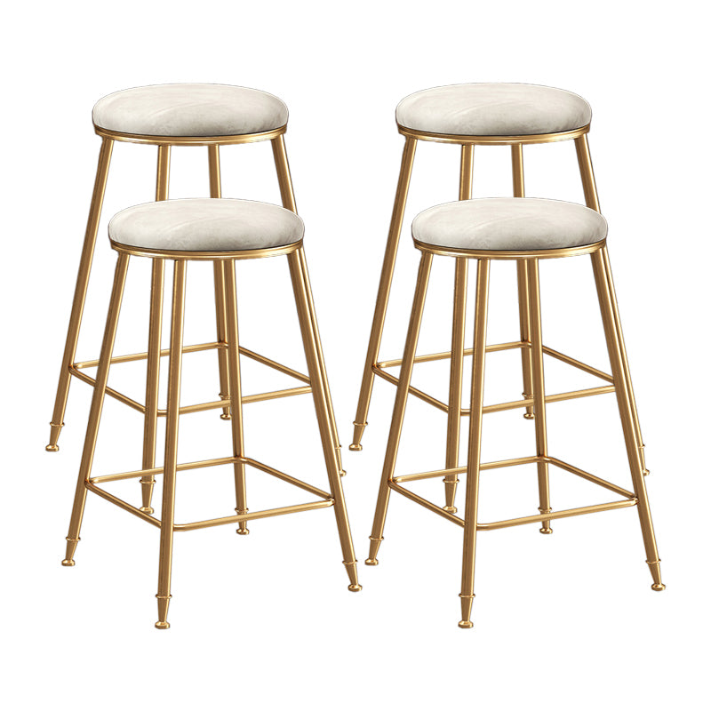 Restaurant Stackable Backless Stool Matte Finish Velvet Bar Stool