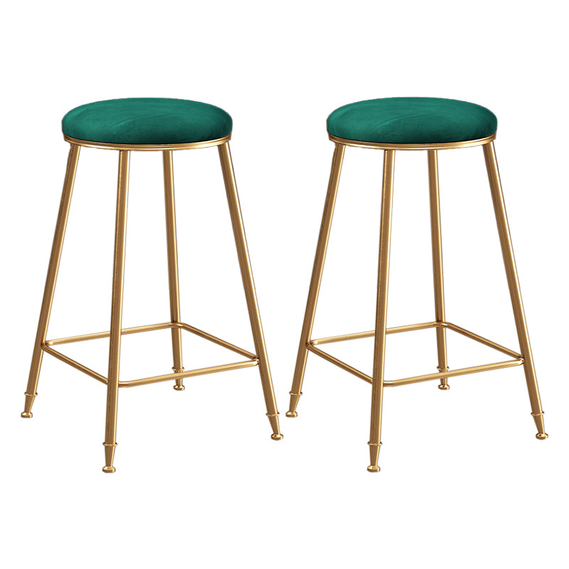 Restaurant Stackable Backless Stool Matte Finish Velvet Bar Stool