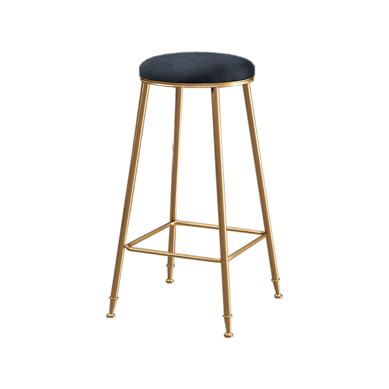 Restaurant Stackable Backless Stool Matte Finish Velvet Bar Stool