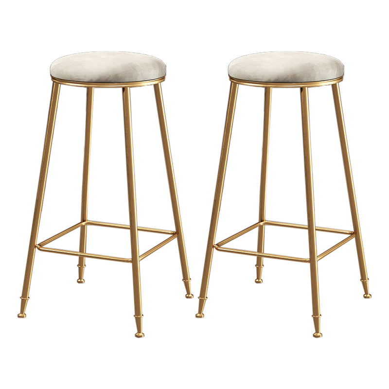 Restaurant Stackable Backless Stool Matte Finish Velvet Bar Stool