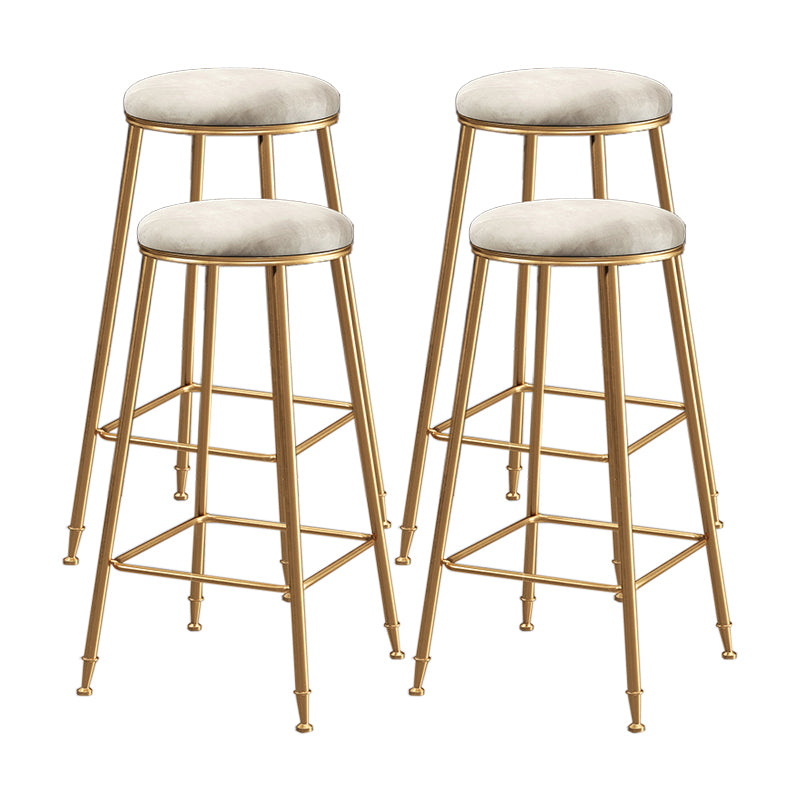 Restaurant Stackable Backless Stool Matte Finish Velvet Bar Stool