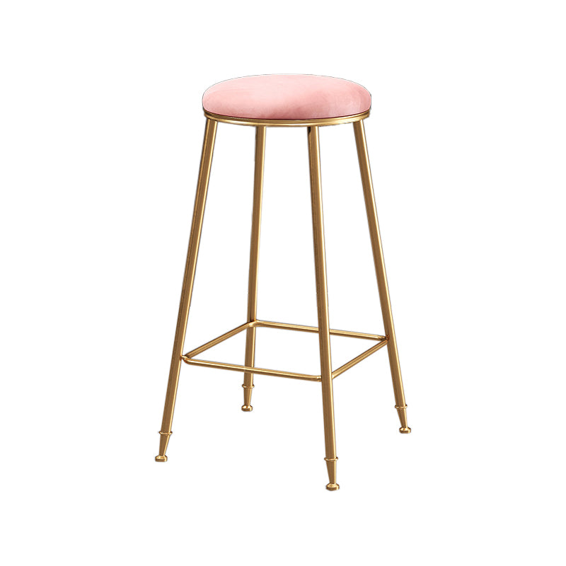 Restaurant Stackable Backless Stool Matte Finish Velvet Bar Stool