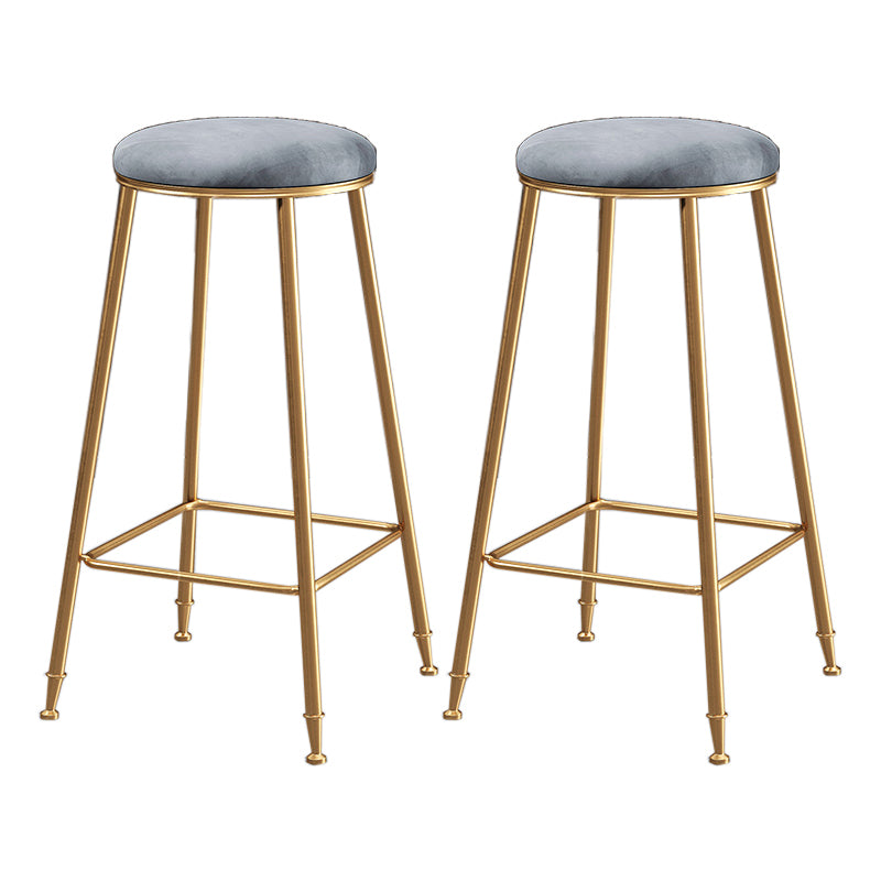 Restaurant Stackable Backless Stool Matte Finish Velvet Bar Stool