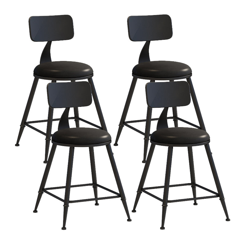 Matte Finish Iron Bar Stool Industrial Low Back Milk Tea Shop Stool