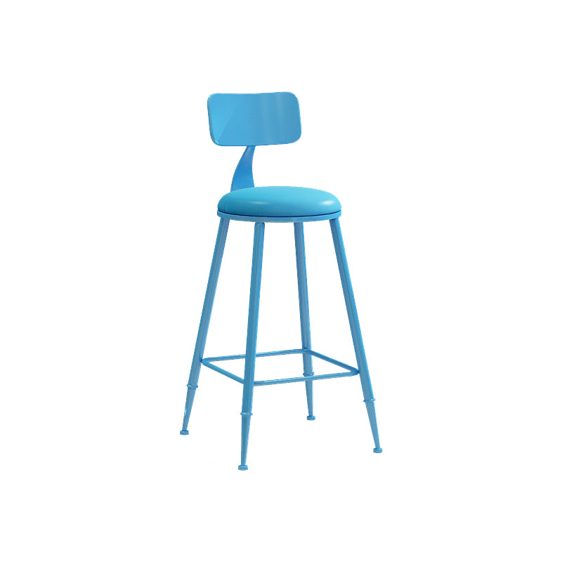 Matte Finish Iron Bar Stool Industrial Low Back Milk Tea Shop Stool