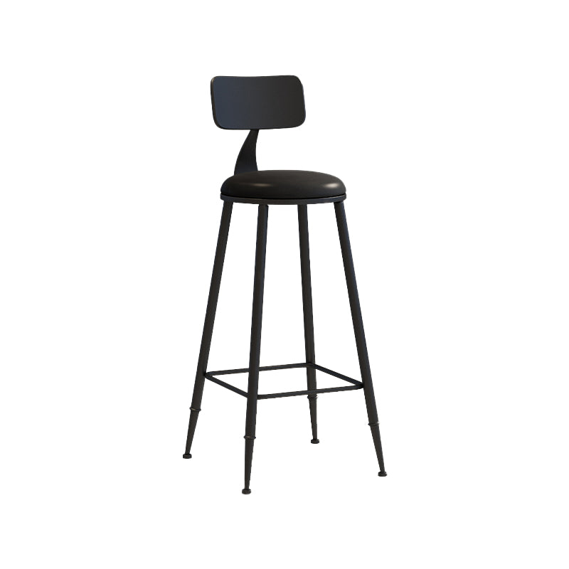 Matte Finish Iron Bar Stool Industrial Low Back Milk Tea Shop Stool