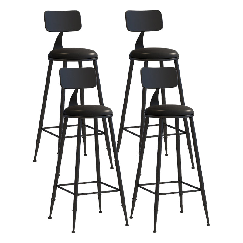 Matte Finish Iron Bar Stool Industrial Low Back Milk Tea Shop Stool
