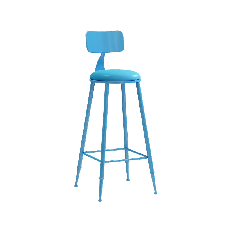 Matte Finish Iron Bar Stool Industrial Low Back Milk Tea Shop Stool