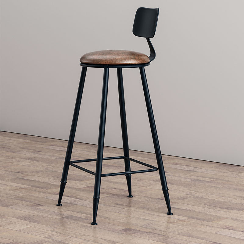 Industrial Low Back Coffee Shop Stool Matte Finish Iron Bar Stool