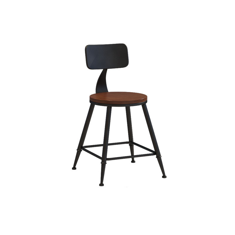 Industrial Low Back Coffee Shop Stool Matte Finish Iron Bar Stool