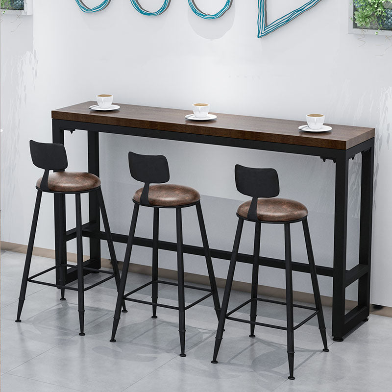 Industrial Low Back Coffee Shop Stool Matte Finish Iron Bar Stool