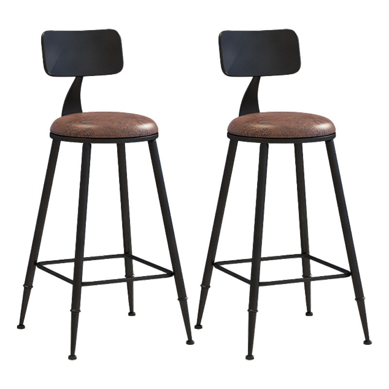 Industrial Low Back Coffee Shop Stool Matte Finish Iron Bar Stool