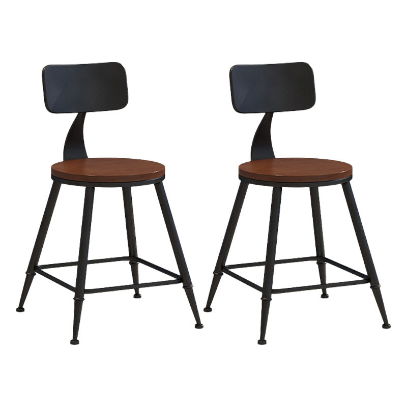 Industrial Low Back Coffee Shop Stool Matte Finish Iron Bar Stool