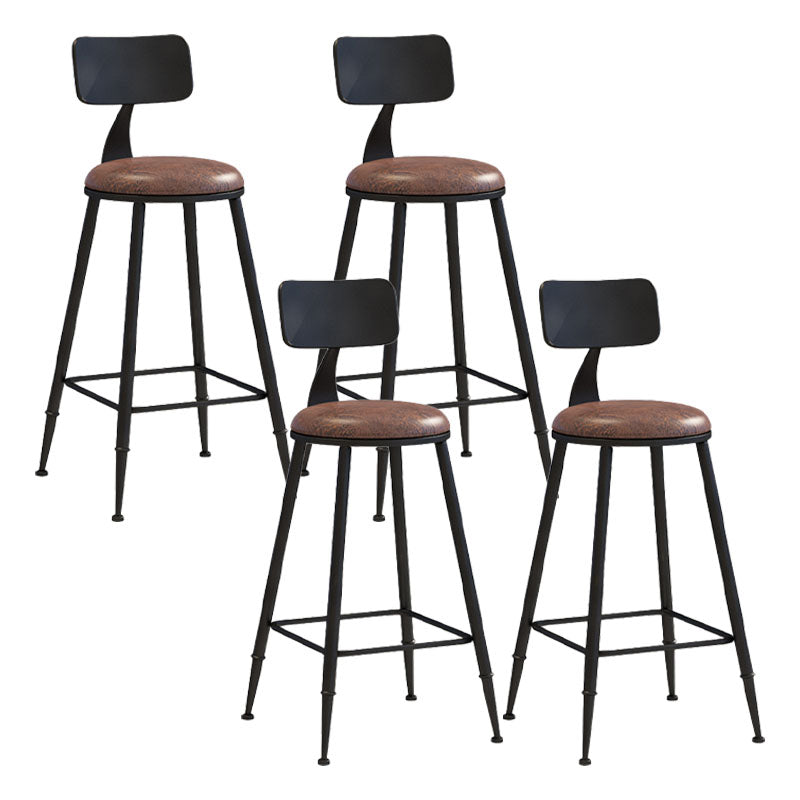 Industrial Low Back Coffee Shop Stool Matte Finish Iron Bar Stool
