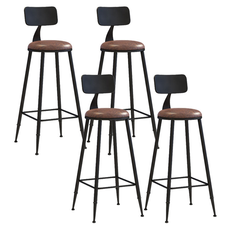 Industrial Low Back Coffee Shop Stool Matte Finish Iron Bar Stool