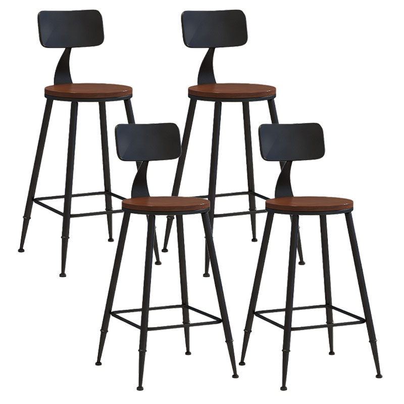 Industrial Low Back Coffee Shop Stool Matte Finish Iron Bar Stool