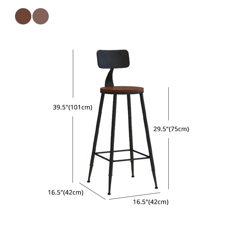 Industrial Low Back Coffee Shop Stool Matte Finish Iron Bar Stool