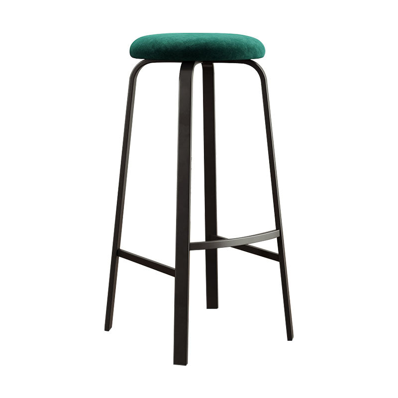 Modern Stackable Footrest Barstool Matte Finish Upholstered Home Stool