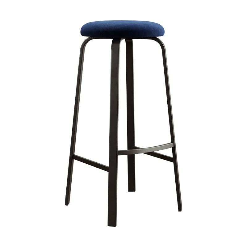 Modern Stackable Footrest Barstool Matte Finish Upholstered Home Stool