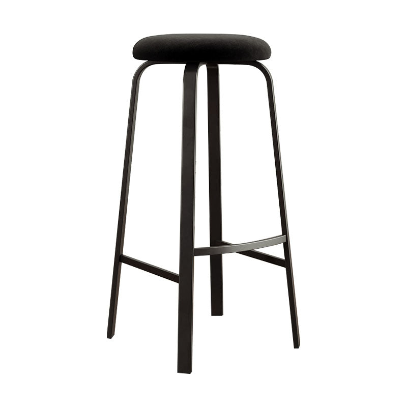 Modern Stackable Footrest Barstool Matte Finish Upholstered Home Stool