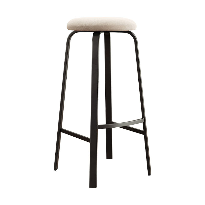 Modern Stackable Footrest Barstool Matte Finish Upholstered Home Stool