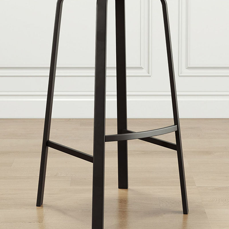 Modern Stackable Footrest Barstool Matte Finish Upholstered Home Stool