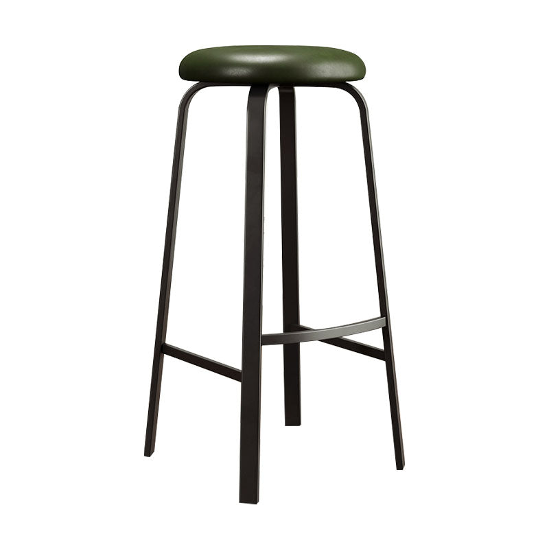 Modern Stackable Footrest Barstool Matte Finish Upholstered Home Stool