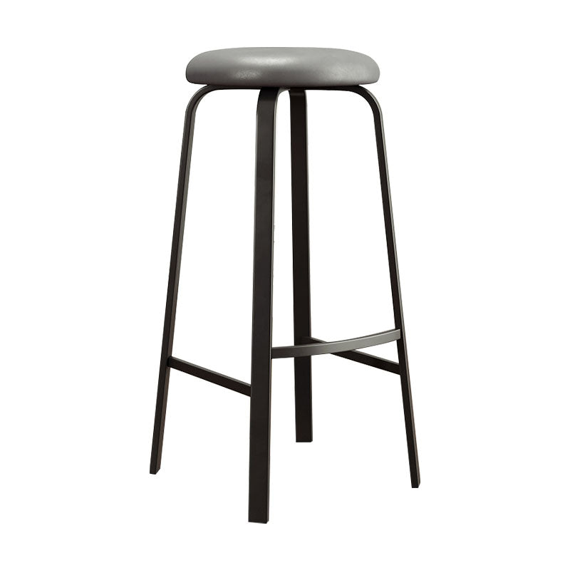 Modern Stackable Footrest Barstool Matte Finish Upholstered Home Stool