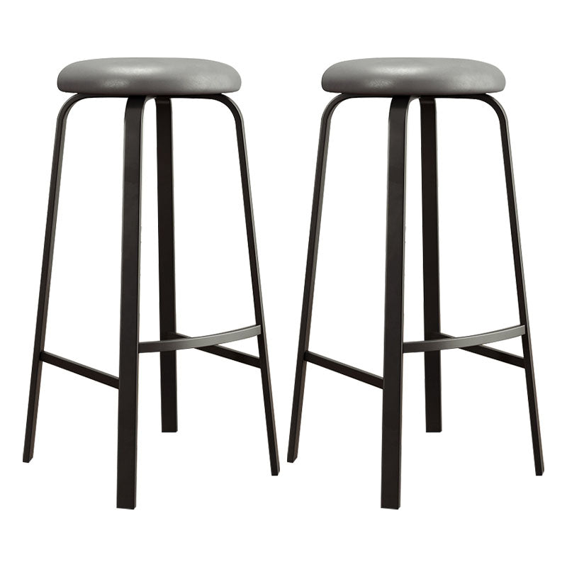 Modern Stackable Footrest Barstool Matte Finish Upholstered Home Stool