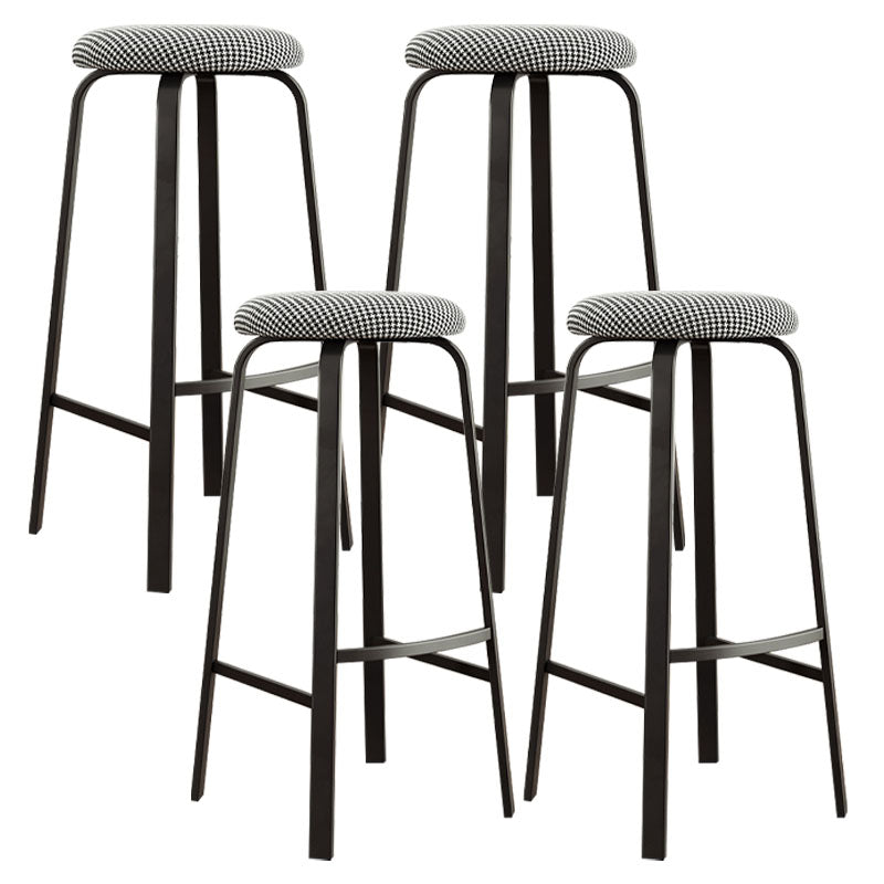 Modern Stackable Footrest Barstool Matte Finish Upholstered Home Stool