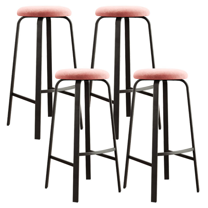 Modern Stackable Footrest Barstool Matte Finish Upholstered Home Stool