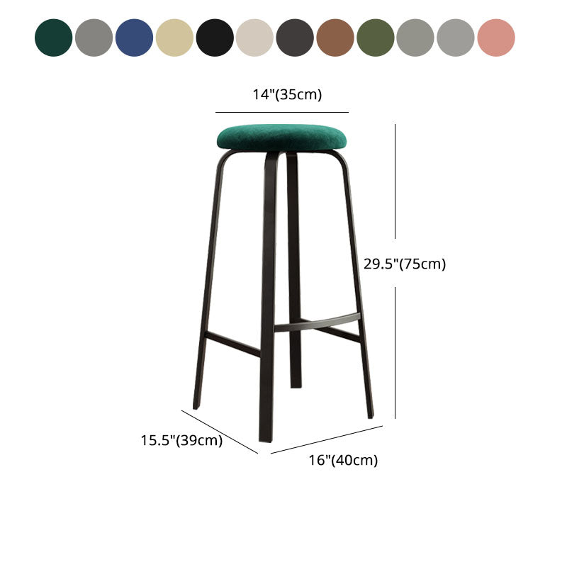 Modern Stackable Footrest Barstool Matte Finish Upholstered Home Stool