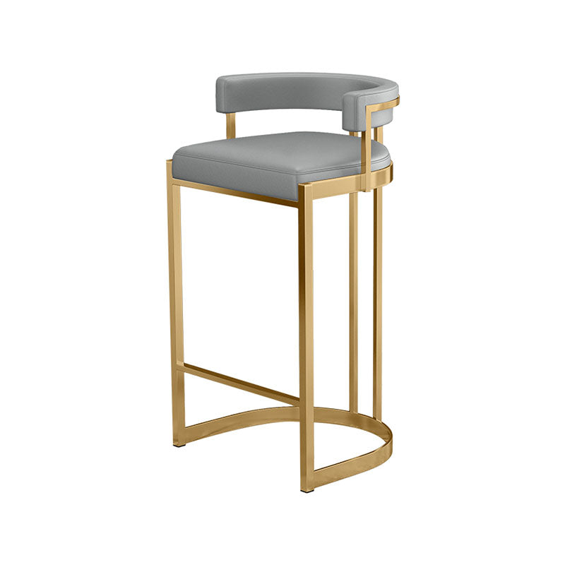 Glam Jewelry Shop Footrest Stool Matte Finish PU Leather Barstool