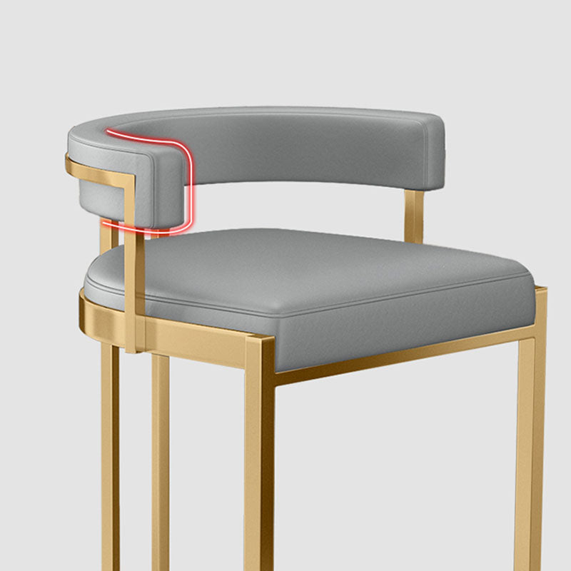 Glam Jewelry Shop Footrest Stool Matte Finish PU Leather Barstool