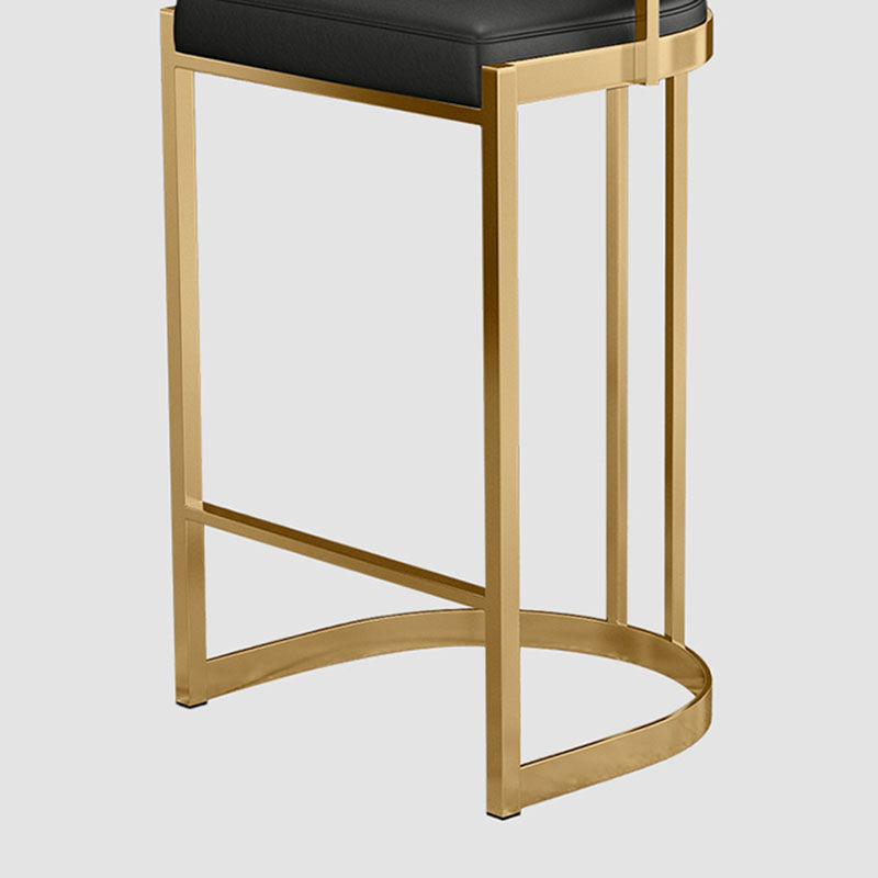 Glam Jewelry Shop Footrest Stool Matte Finish PU Leather Barstool