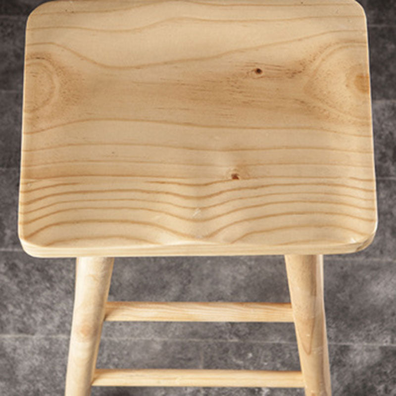 Modern Armless Backless Counter Stool Wood Milk Tea Shop Bar Stool with Seat