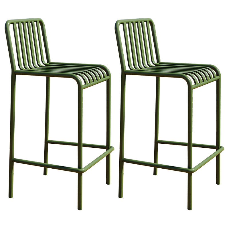 Modern Armless Backrest Counter Stool Iron Cafe Bar Stool with Seat and Pedal