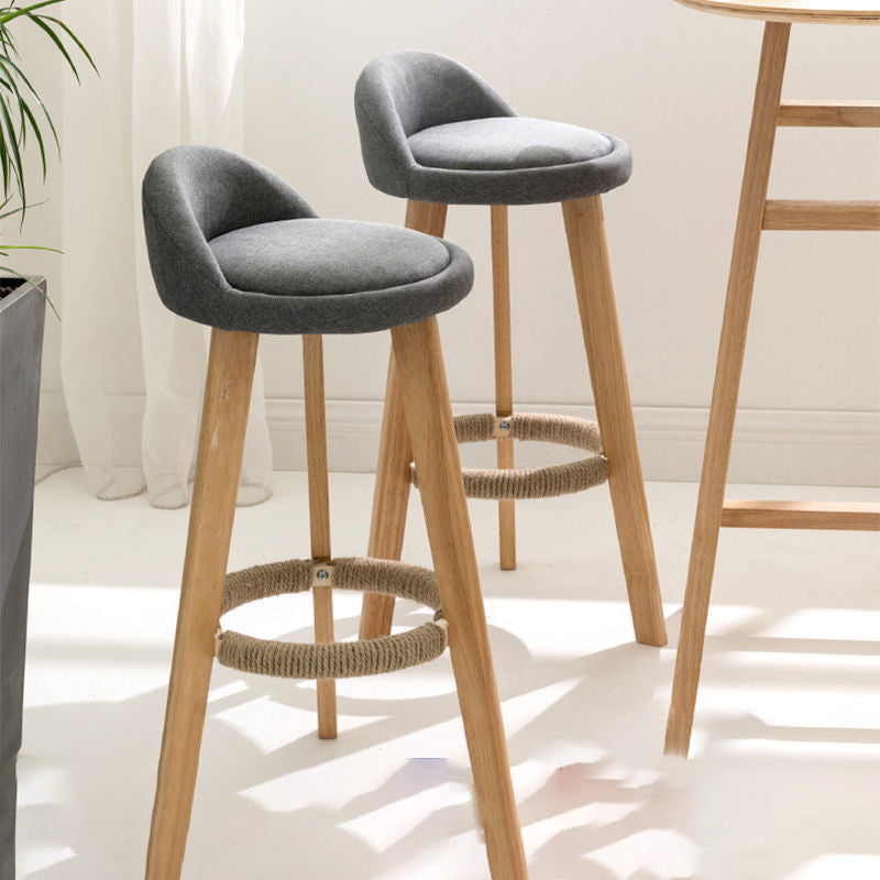 Contemporary Matte Finish Upholstered Bar Stools Restaurant Footrest Stool